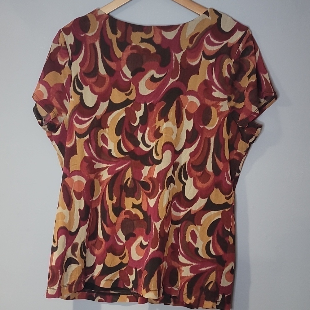 212 Collection Women's Floral Short Sleeve Stretch Blouse - Picture 7 of 7